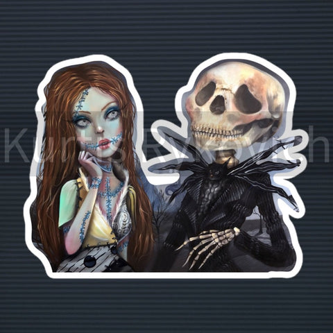Mr and Mrs Skeleton - Bubble-free stickers