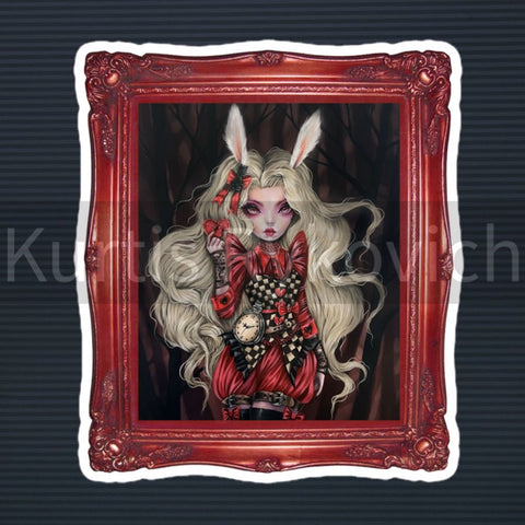 Rabbit in Red - Bubble-free stickers