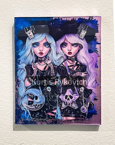 Moon and Star Resin Wood Print