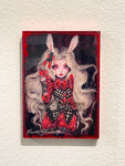 Rabbit in Red Resin Wood Print